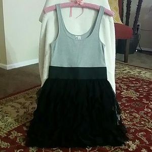 Gray/black ruffle dress